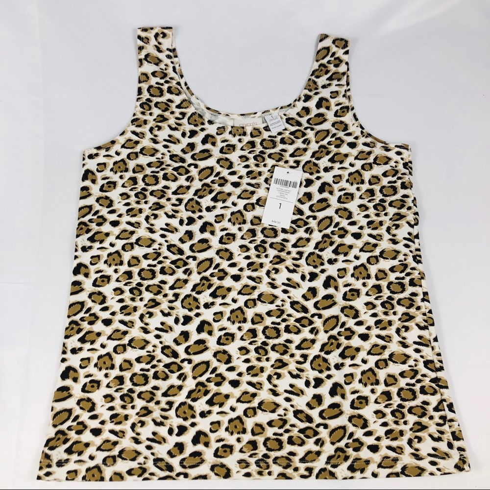 New Chico’s Contemporary Tank Animal Print Sz 1